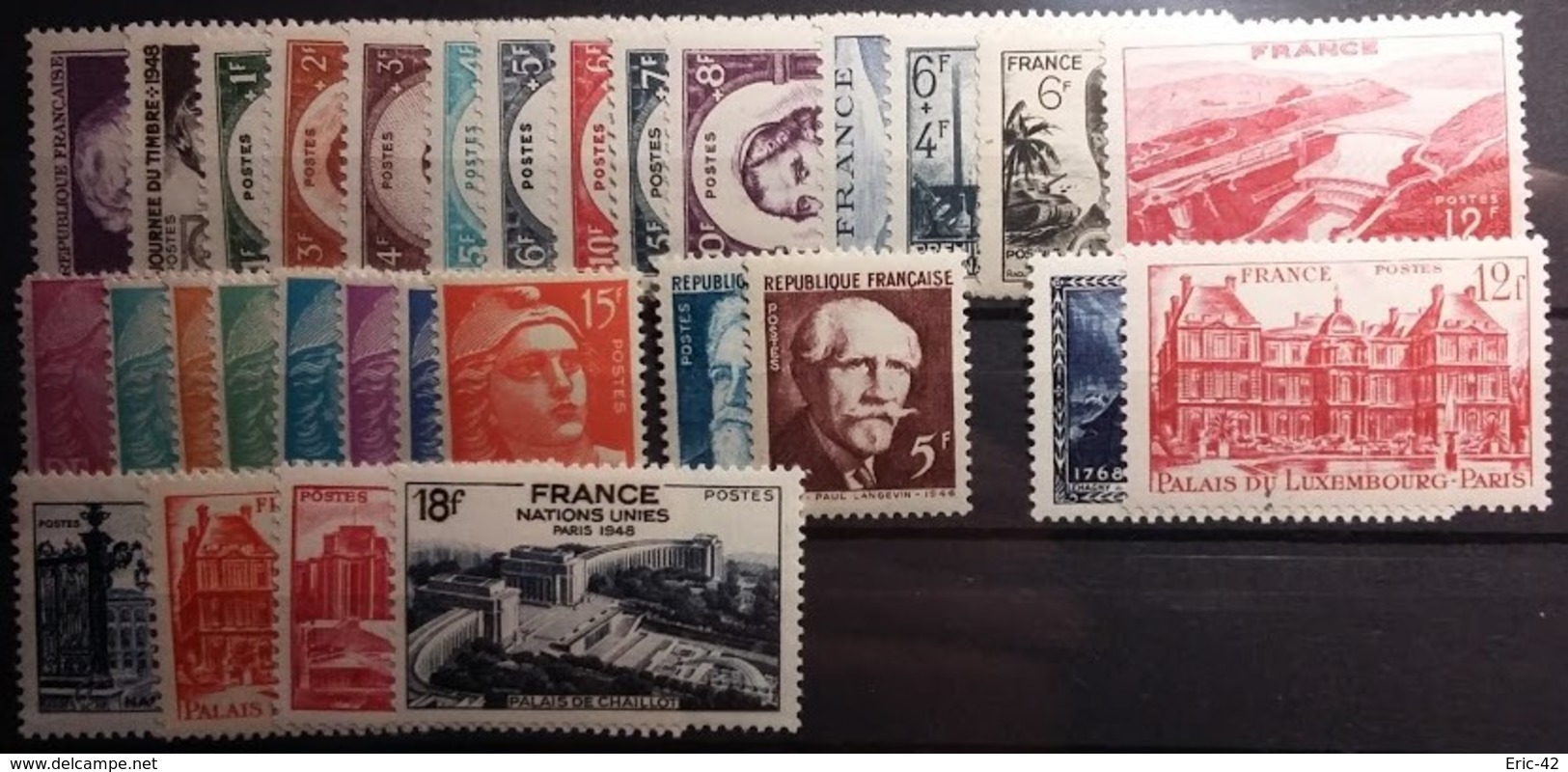 FRANCE ANNÉE COMPLÈTE 1948 Neuf** MNH - 1940-1949