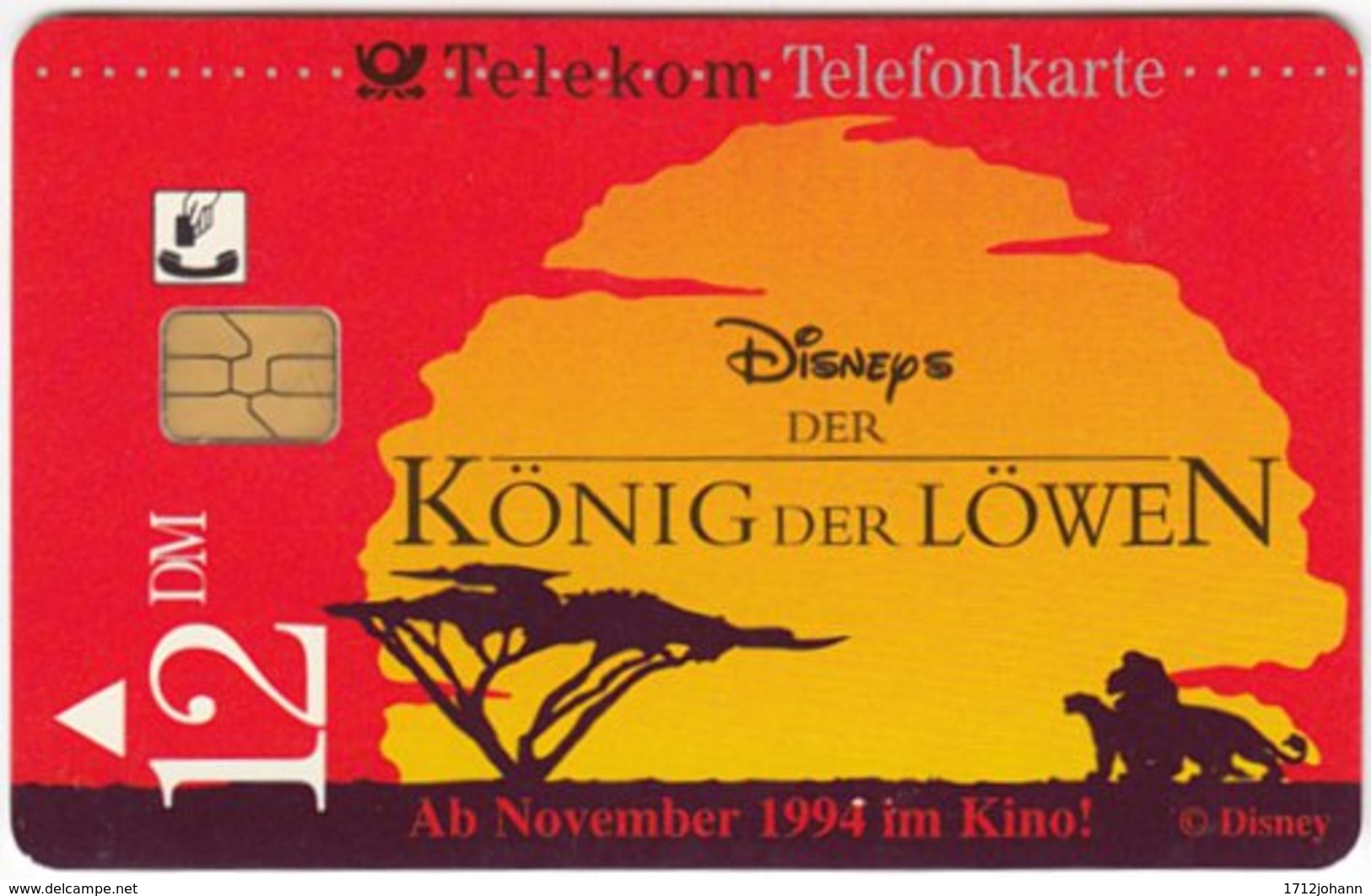 GERMANY S-Serie B-292 - Walt Disney, The Lion King (2409) - Used - S-Series: Schalterserie Mit Fremdfirmenreklame