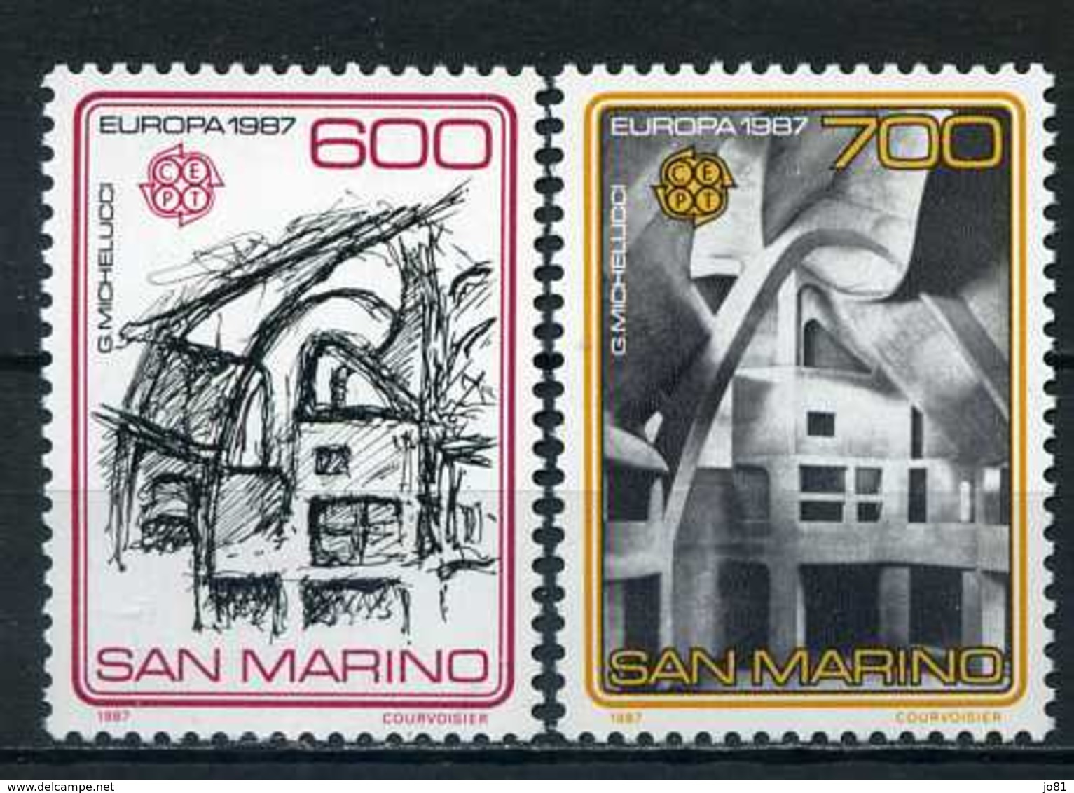 Saint-Marin YT 1148-1149 XX / MNH Europa 1987 Architecture - Nuevos