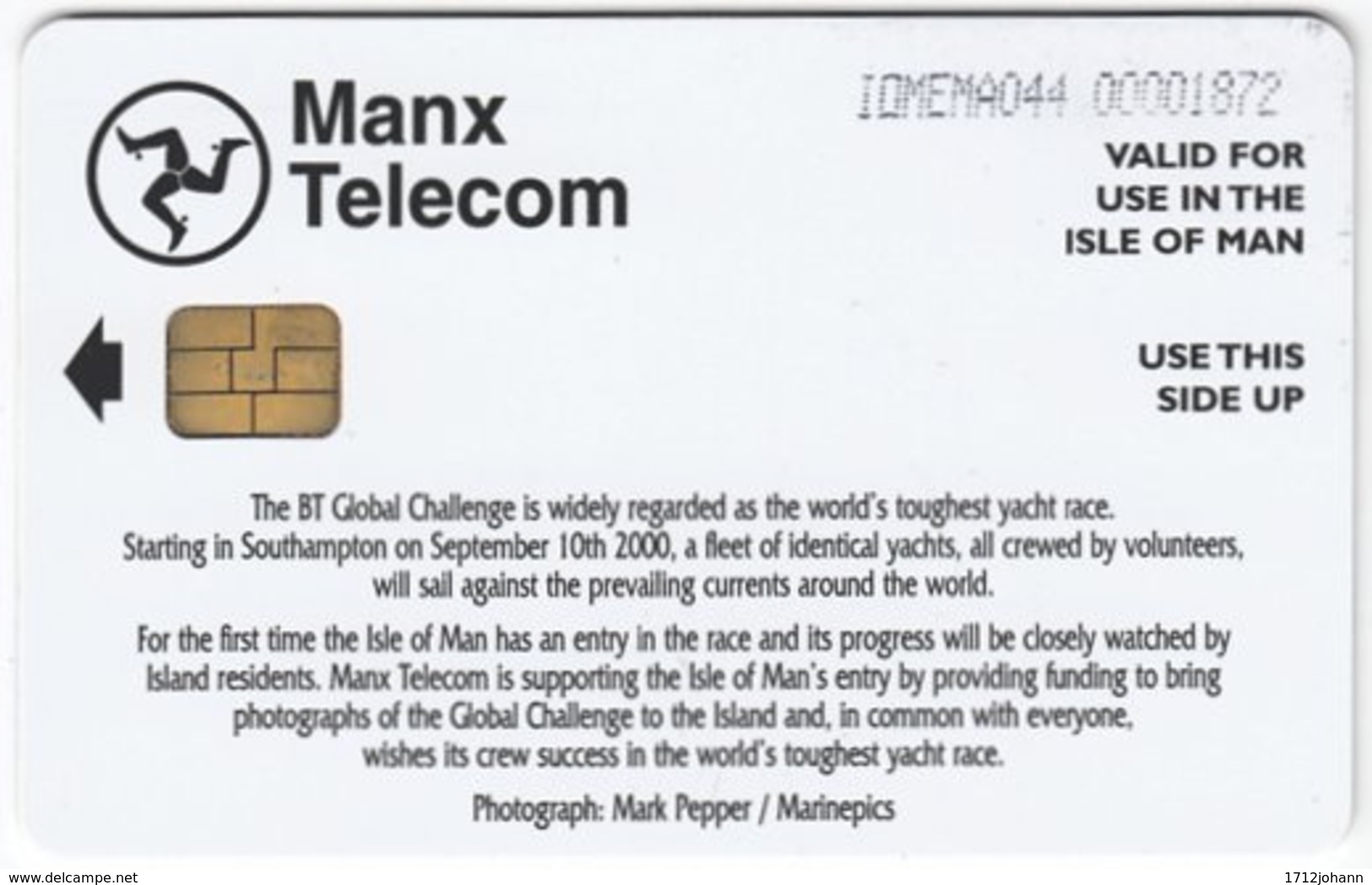 ISLE OF MAN A-047 Chip Telecom - Leisure, Sailing - Used - [ 6] Isle Of Man