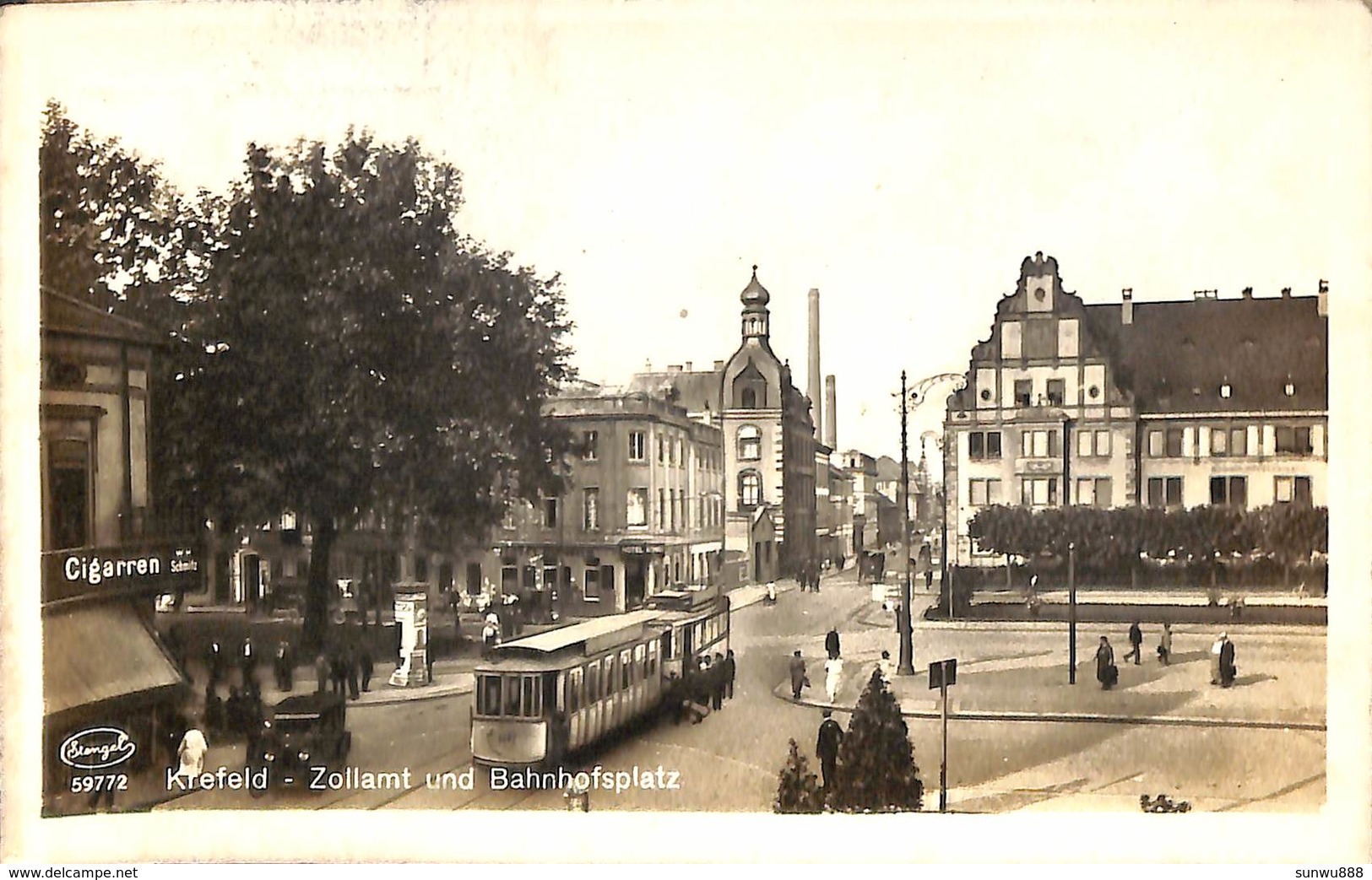 Krefeld - Zollamt Und Bahnhofsplatz (animation, Tram Tramway, Stengel 1926) - Krefeld