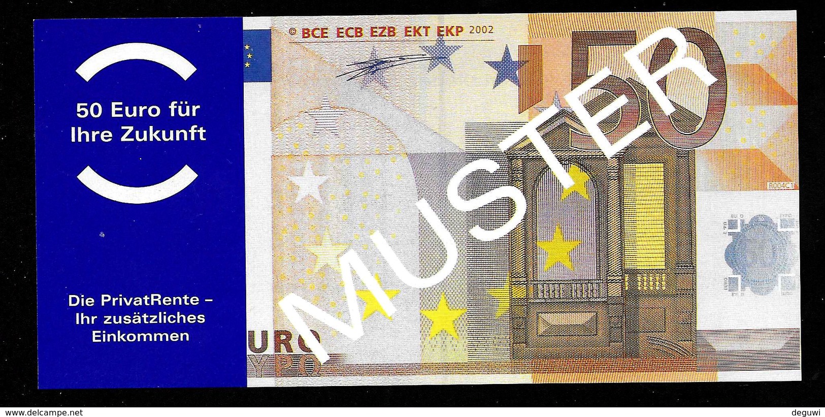 Test Note MUSTER RENTE ,  50 EURO, Testnote, Beids. Druck, RRR, UNC - Zonder Classificatie