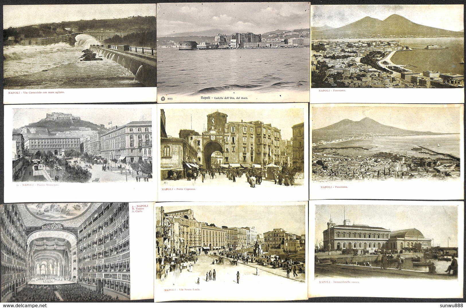 Napoli - Lot Of 44 Postcards (animation, Tram Tramway,... See All Scans, Gentle Price) - Napoli (Naples)