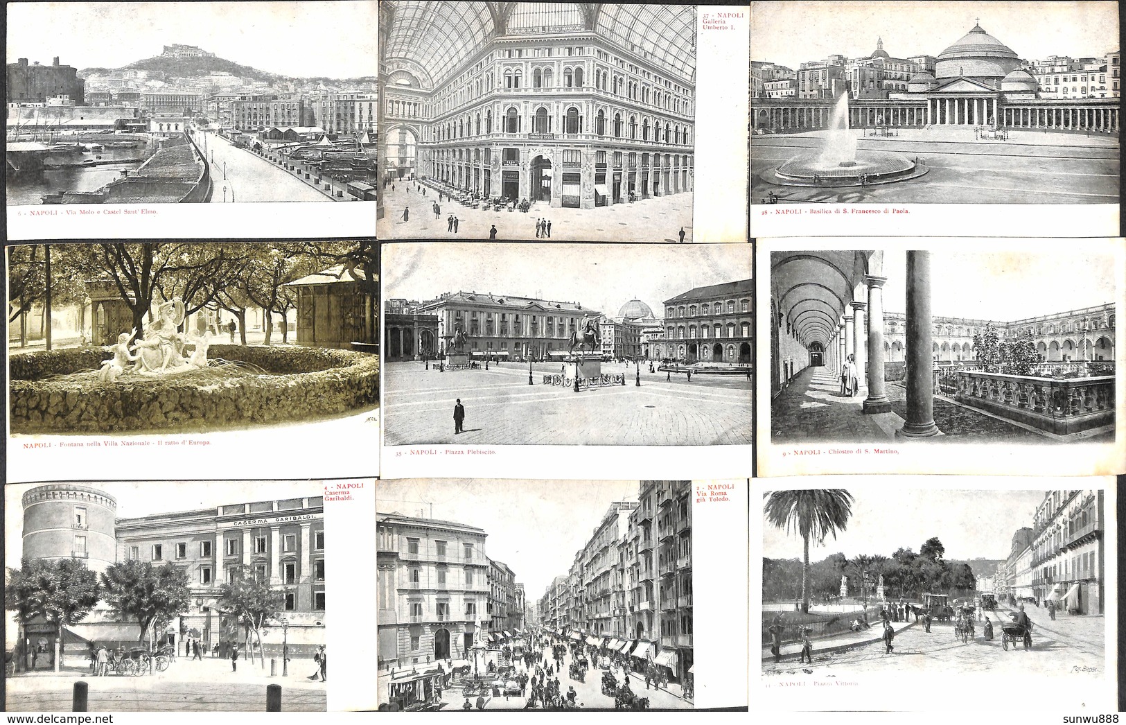 Napoli - Lot Of 44 Postcards (animation, Tram Tramway,... See All Scans, Gentle Price) - Napoli