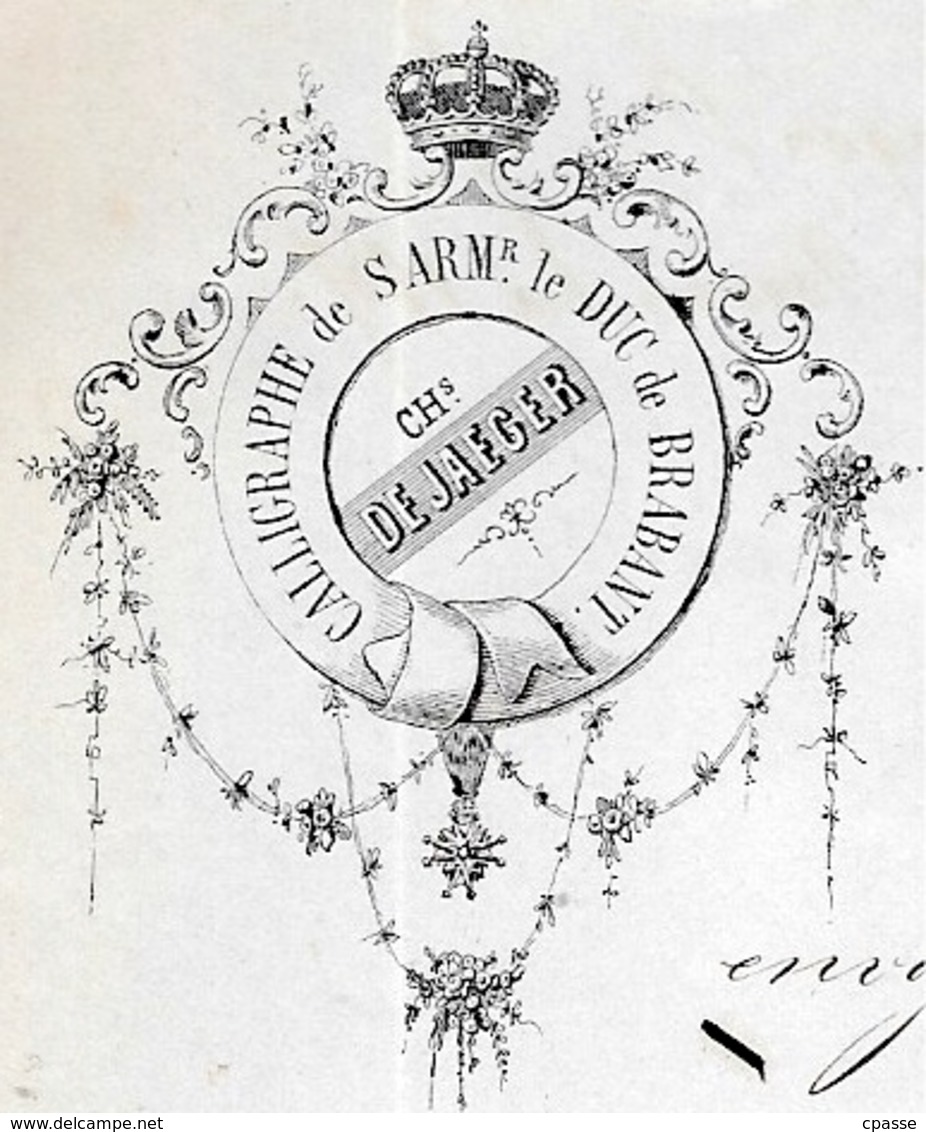 Courrier Commercial 1867 CHARLES De JAEGER Calligraphe De S ARMr Le DUC De BRABANT à Bruxelles - 1800 – 1899