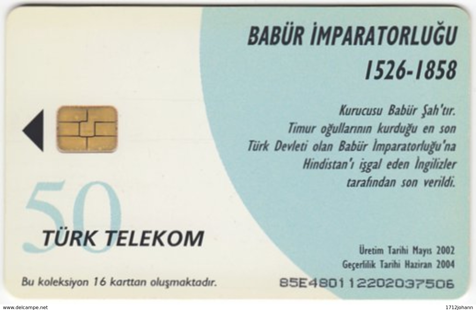 TURKEY C-334 Chip Telekom - Painting, Historic Ruler - Used - Türkei