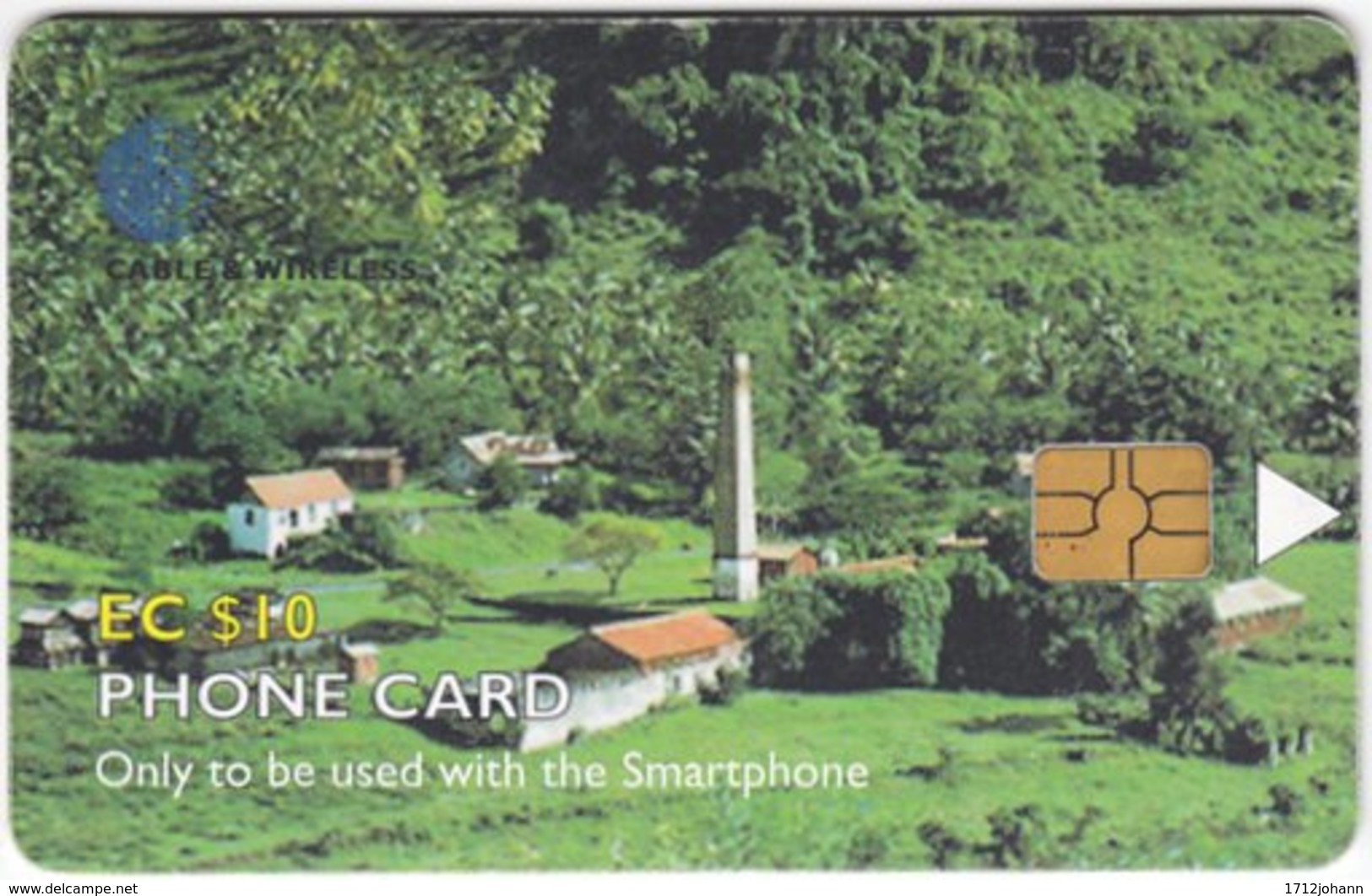 ST. VINCENT & GRENADINES A-080 Chip Cable & Wireless - View, Rural Village - Used - San Vicente Y Las Granadinas