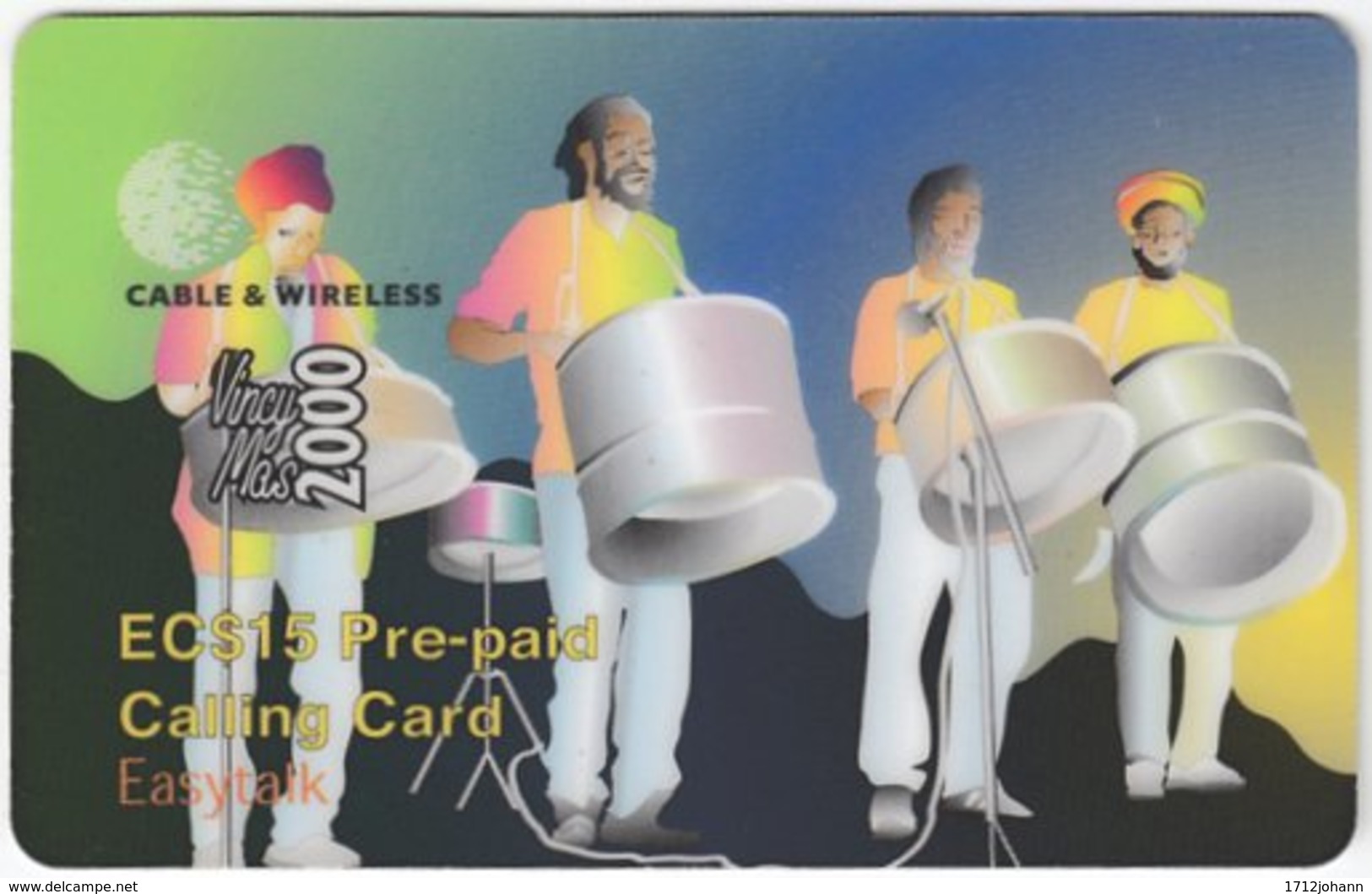 ST. VINCENT & GRENADINES A-087 Prepaid Cable & Wireless - Painting, Street Life - Used - Saint-Vincent-et-les-Grenadines