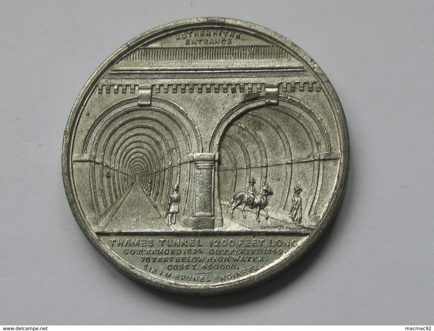 Médaille SIR ISAMBART MARC BRUNEL F.R.S & Co - Thames Tunnel 1200 Feet Long    **** EN ACHAT IMMÉDIAT **** - Firma's