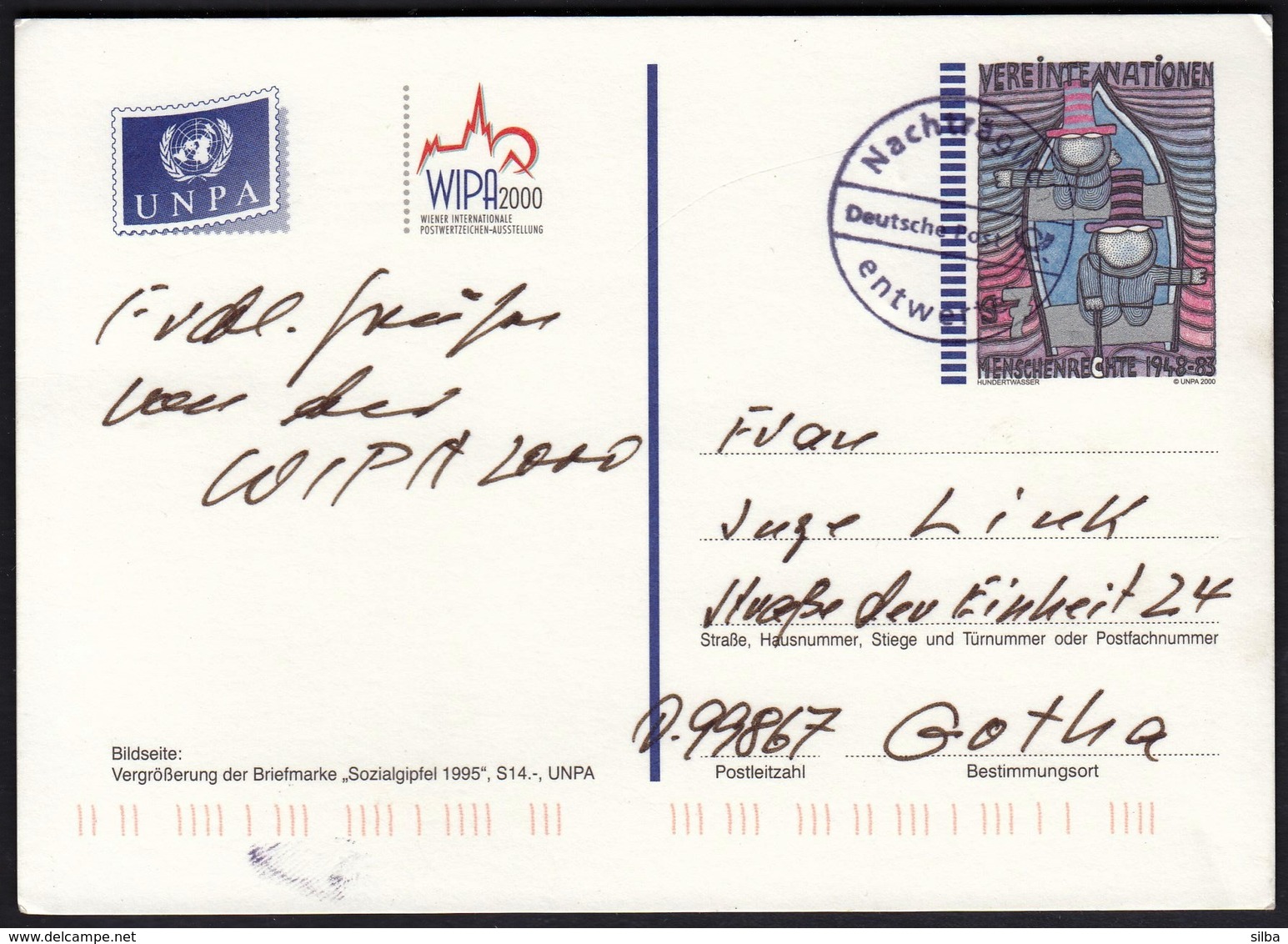 German Post / Philatelic Exhibition WIPA 2000 / Painting By Hundertwasser / Gemälde - Sozialgipfel 1995 - Briefmarkenausstellungen