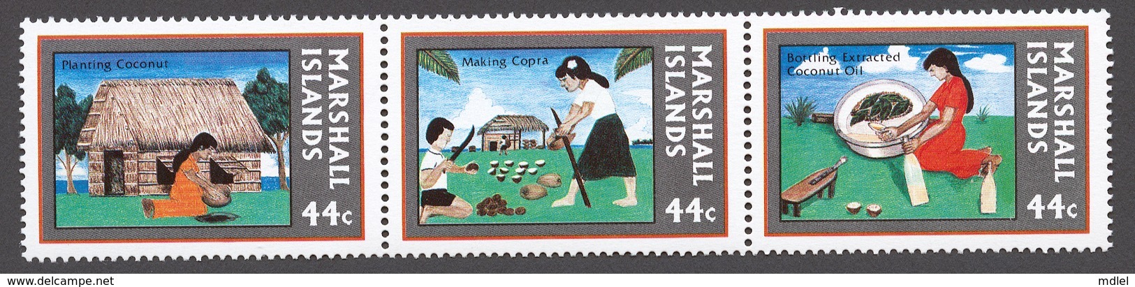 Marshall Islands 1987 Mi# 139-41** COPRA INDUSTRY - Marshall