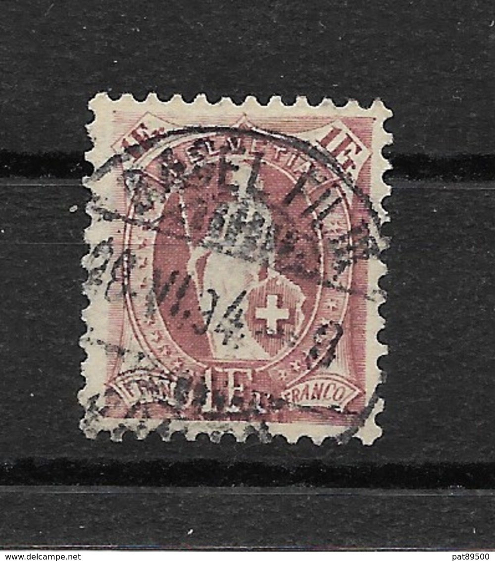 SUISSE 1882/1904  YT 78  Oblitéré (1 F. Lie De Vin )  Oblitération 1894  [ Lot A ] - Used Stamps