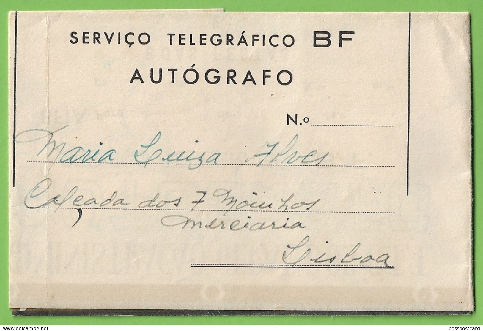 História Postal - Filatelia - Autógrafo - Correio - CTT - Philately - Telegram - Natal - Noel  Lisboa - Portugal - Storia Postale