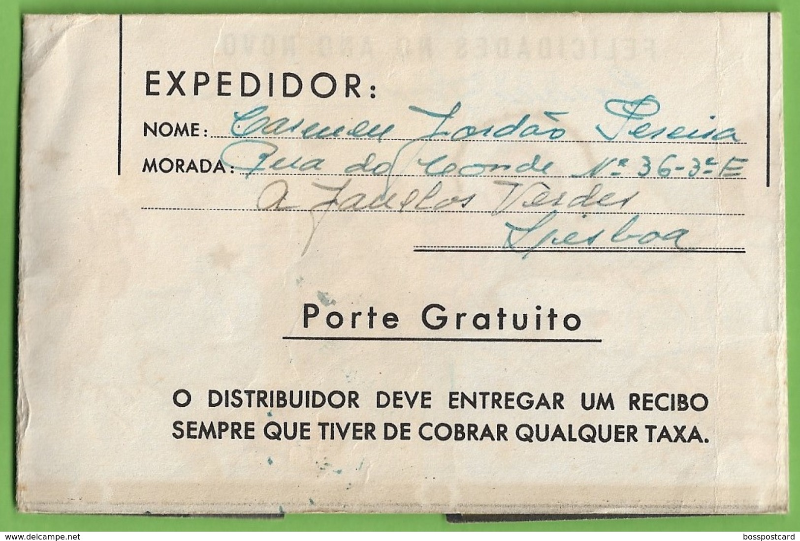 História Postal - Filatelia - Autógrafo - Correio - CTT - Philately - Telegram - Natal - Noel  Lisboa - Portugal - Storia Postale