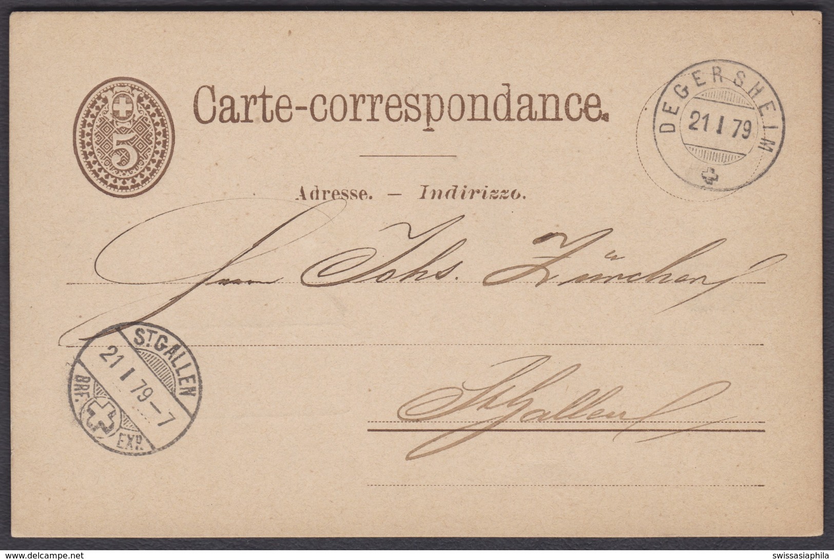 SG     DEGERSHEIM - ST. GALLEN  /  SUPER STEMPEL - Briefe U. Dokumente