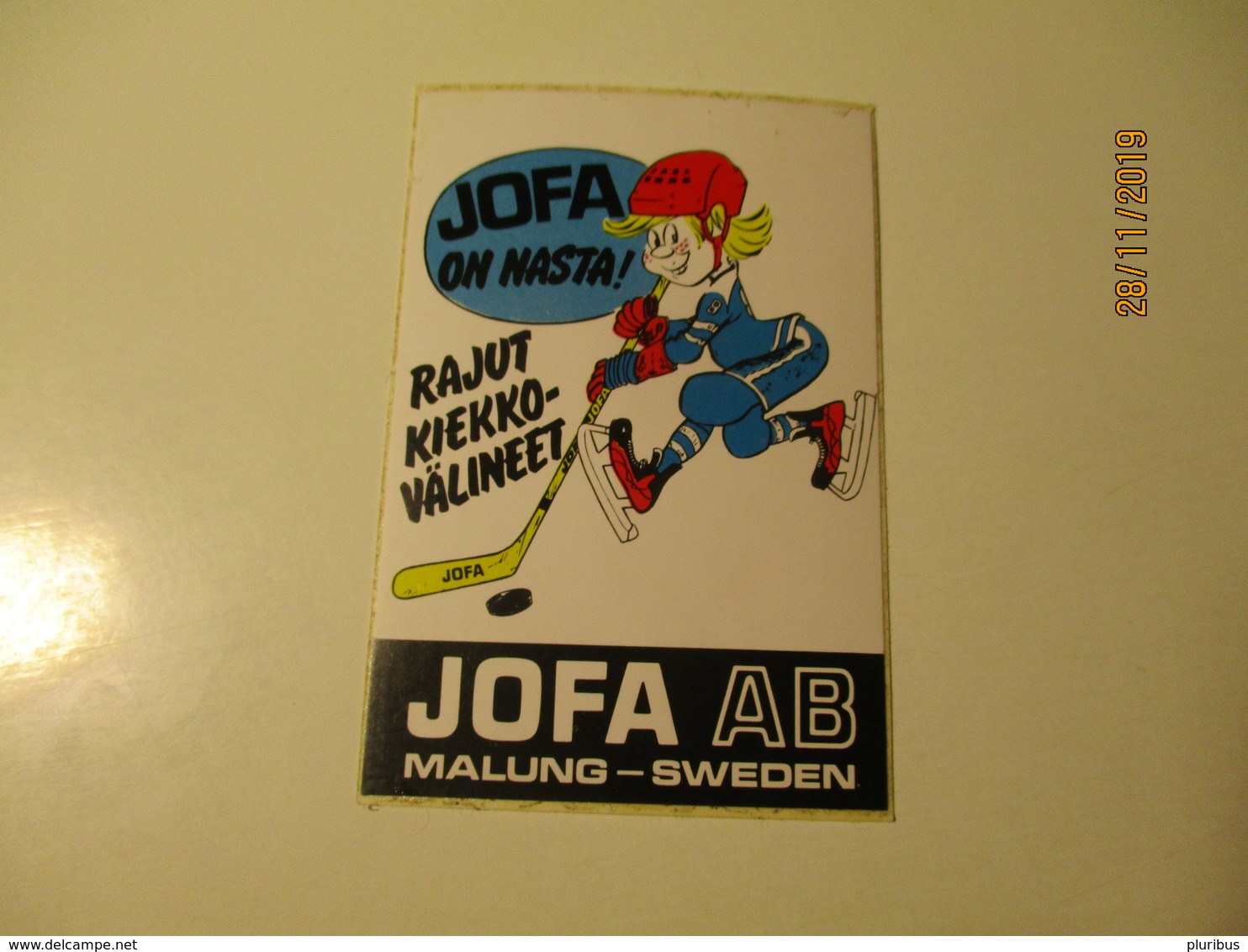 OLD STICKER ICE HOCKEY  JOFA AB MALUNG SWEDEN , 0 - Kleding, Souvenirs & Andere