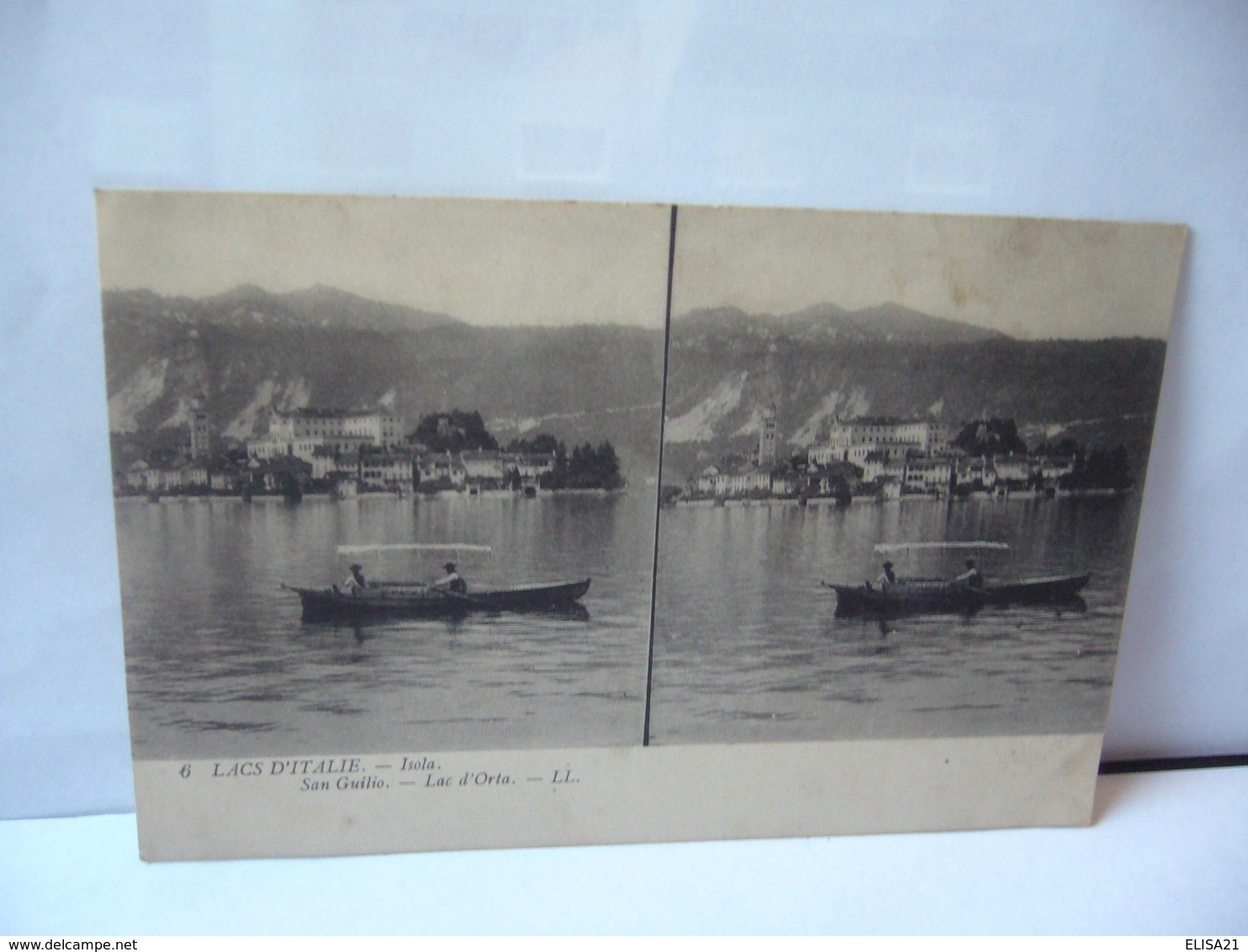 6. LACS D'ITALIE ISOLA SAN GUILIO LAC D'ORTA  ITALIE ITALIA CPA STÉRÉOSCOPIQUES - Cartes Stéréoscopiques