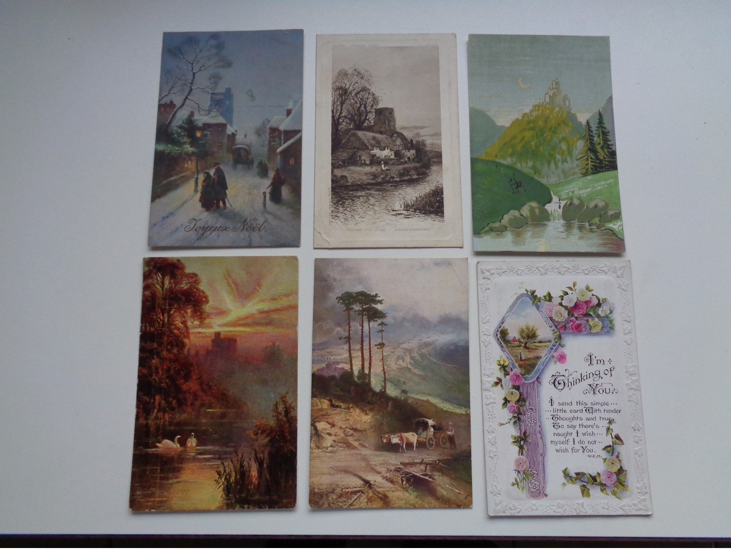 Beau lot de 60 cartes postales de fantaisie paysages paysage Mooi lot van 60 postkaarten fantasie landschappen landschap