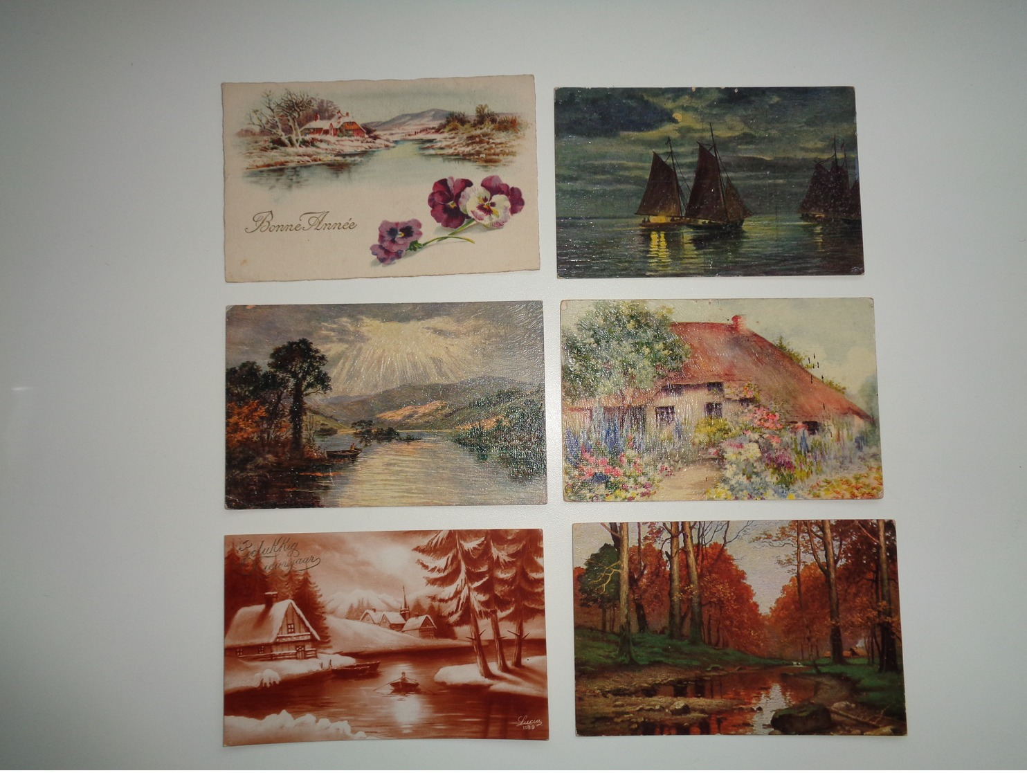 Beau lot de 60 cartes postales de fantaisie paysages paysage Mooi lot van 60 postkaarten fantasie landschappen landschap