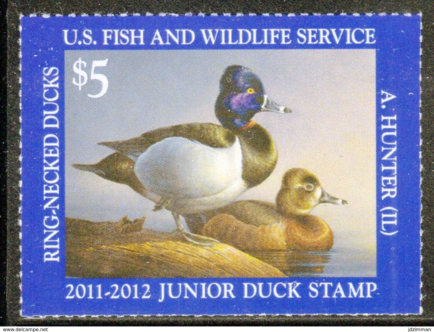 USA, Scotts 2019 No. JDS19, Issued 2011, Single, MNH, Cat. $10.00, Ducks - Duck Stamps