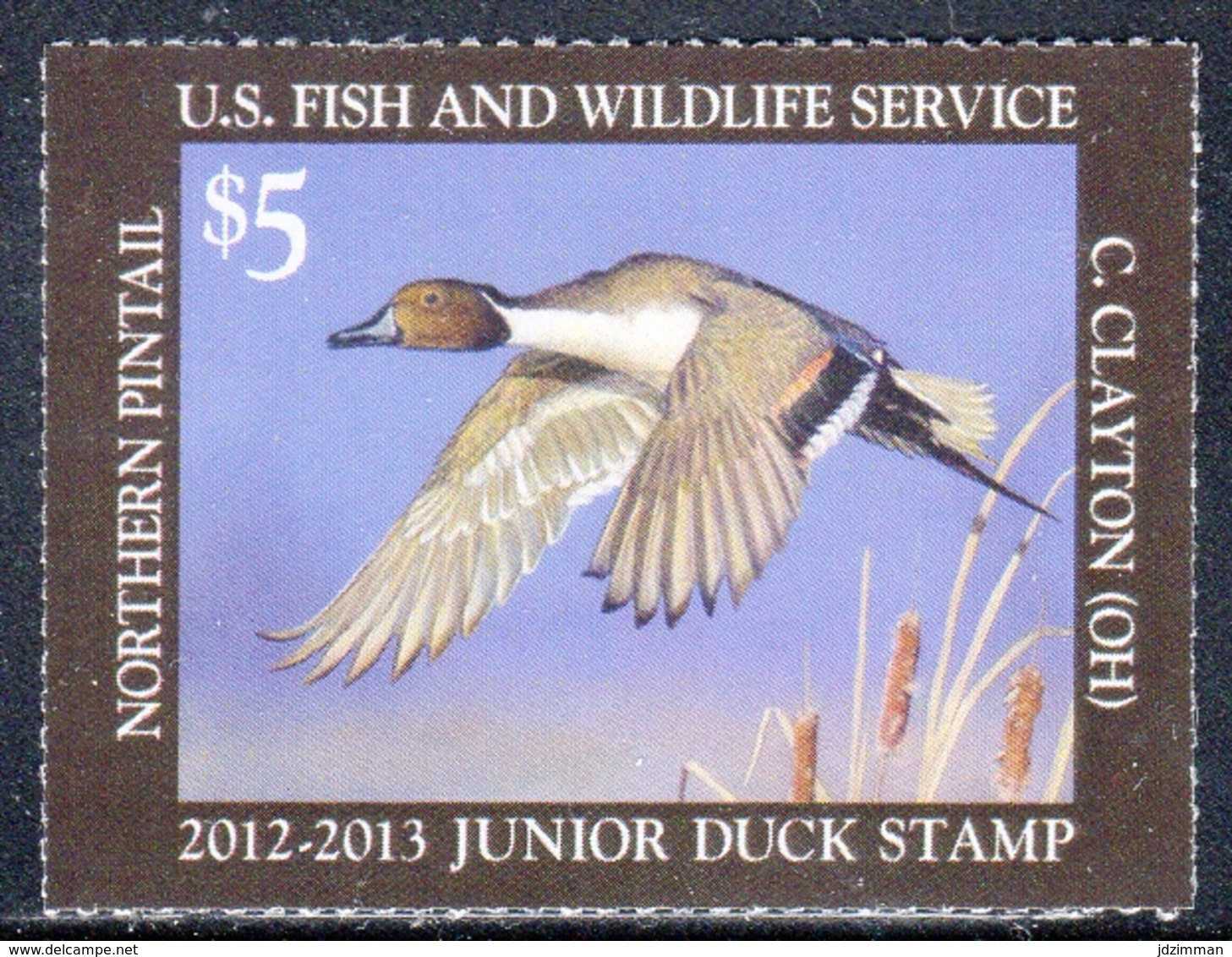 USA, Scotts 2019 No. JDS20, Issued 2012, Single, MNH, Cat. $10.00, Ducks - Duck Stamps