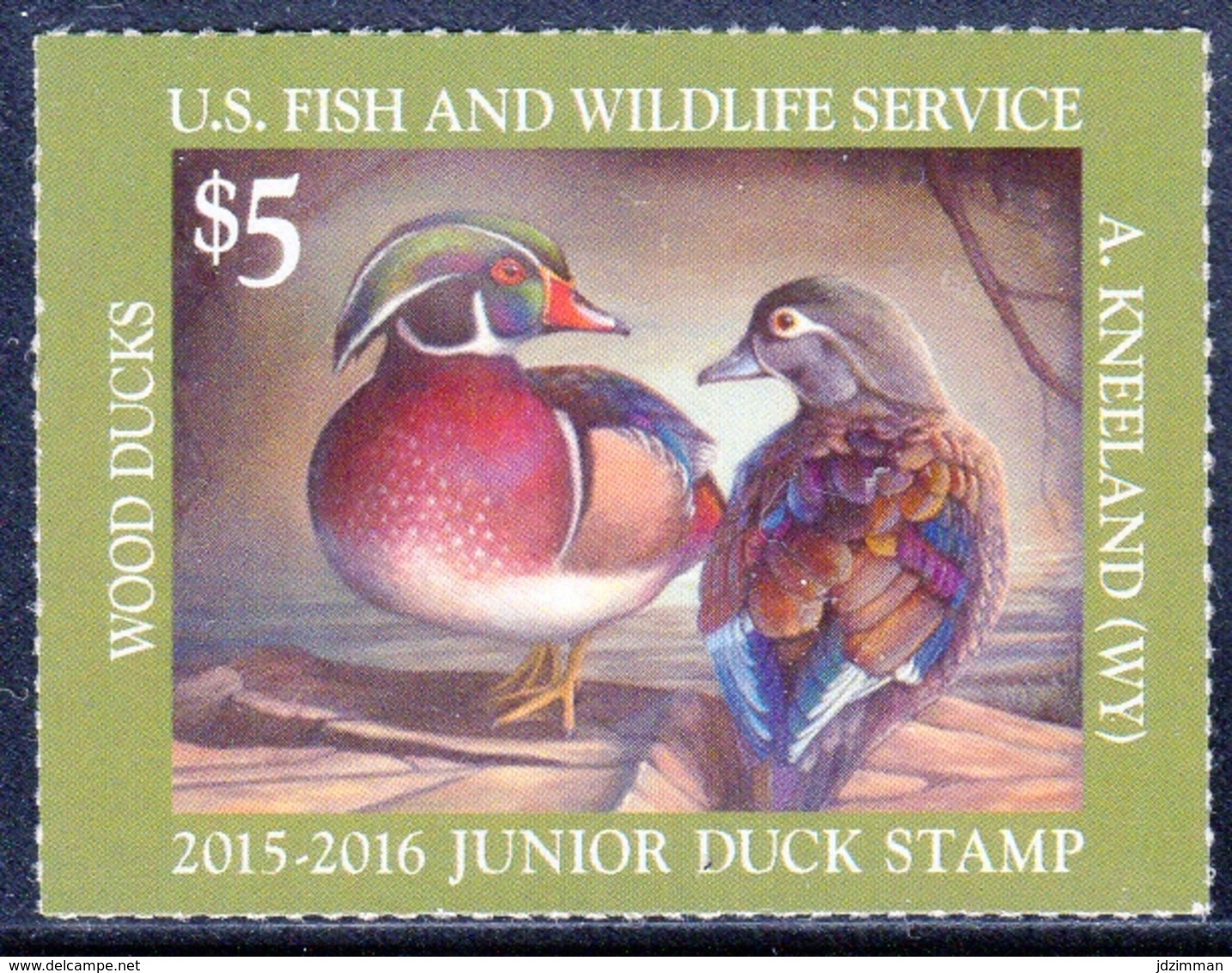 USA, Scotts 2019 No. JDS23, Issued 2015, Single, MNH, Cat. $10.00, Ducks - Duck Stamps