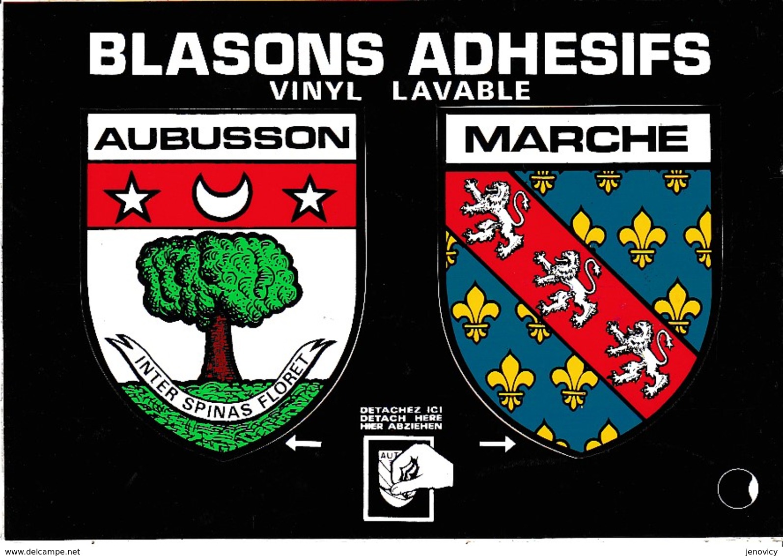 BLASONS ADHESIFS AUBUSSON -MARCHE  REF 61961 - Aubusson