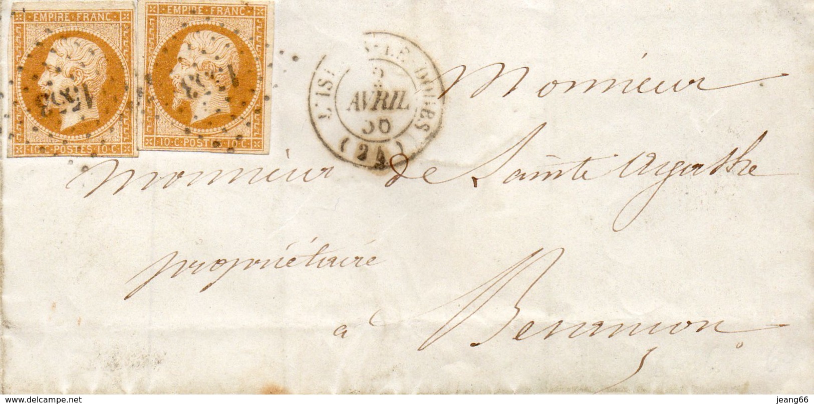 G.C.1553 L' ISLE-S-LE DOUBS,N° 13aX2,L.S.C. Du 2/4/56. - 1849-1876: Classic Period