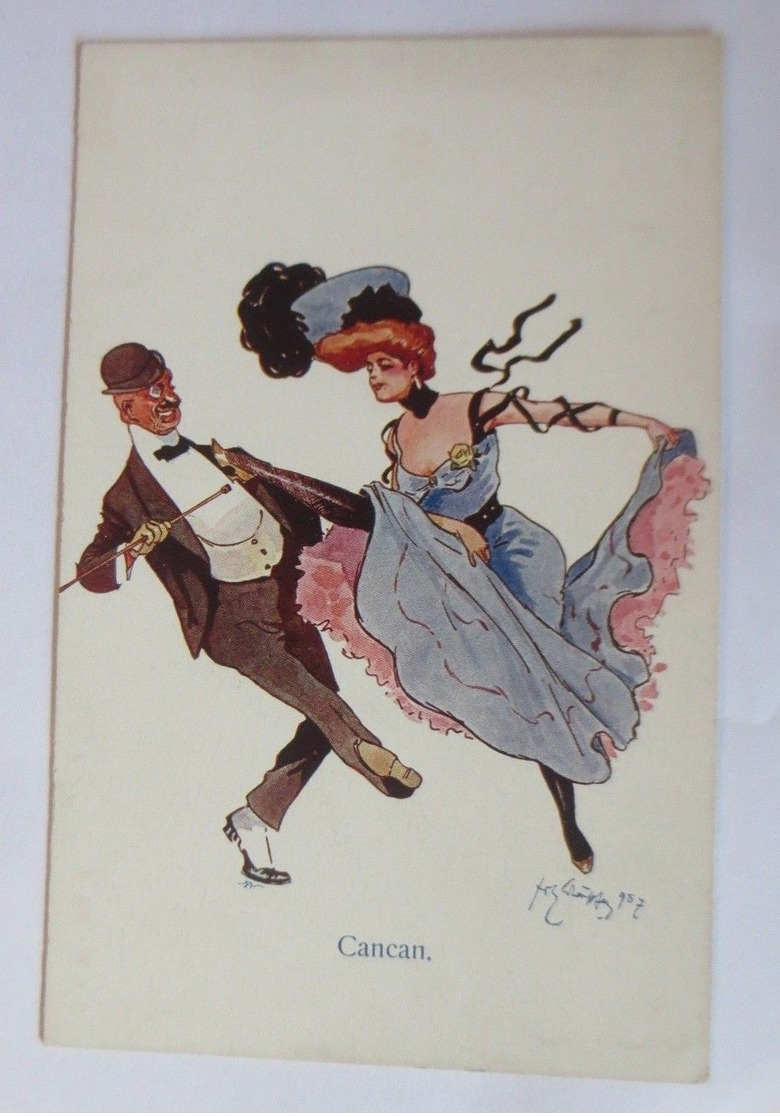 Künstlerkarte, Frauen, Männer, Mode, Tanzen, Cancan,  1910  ♥  - 1900-1949