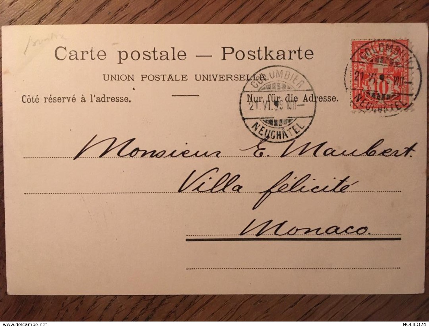 CPA, SUISSE,"Paysage D'Hiver", Cachet Colombier-Neuchâtel, éd Comptoir De Phototypie, écrite En  1899, Timbre - Colombier