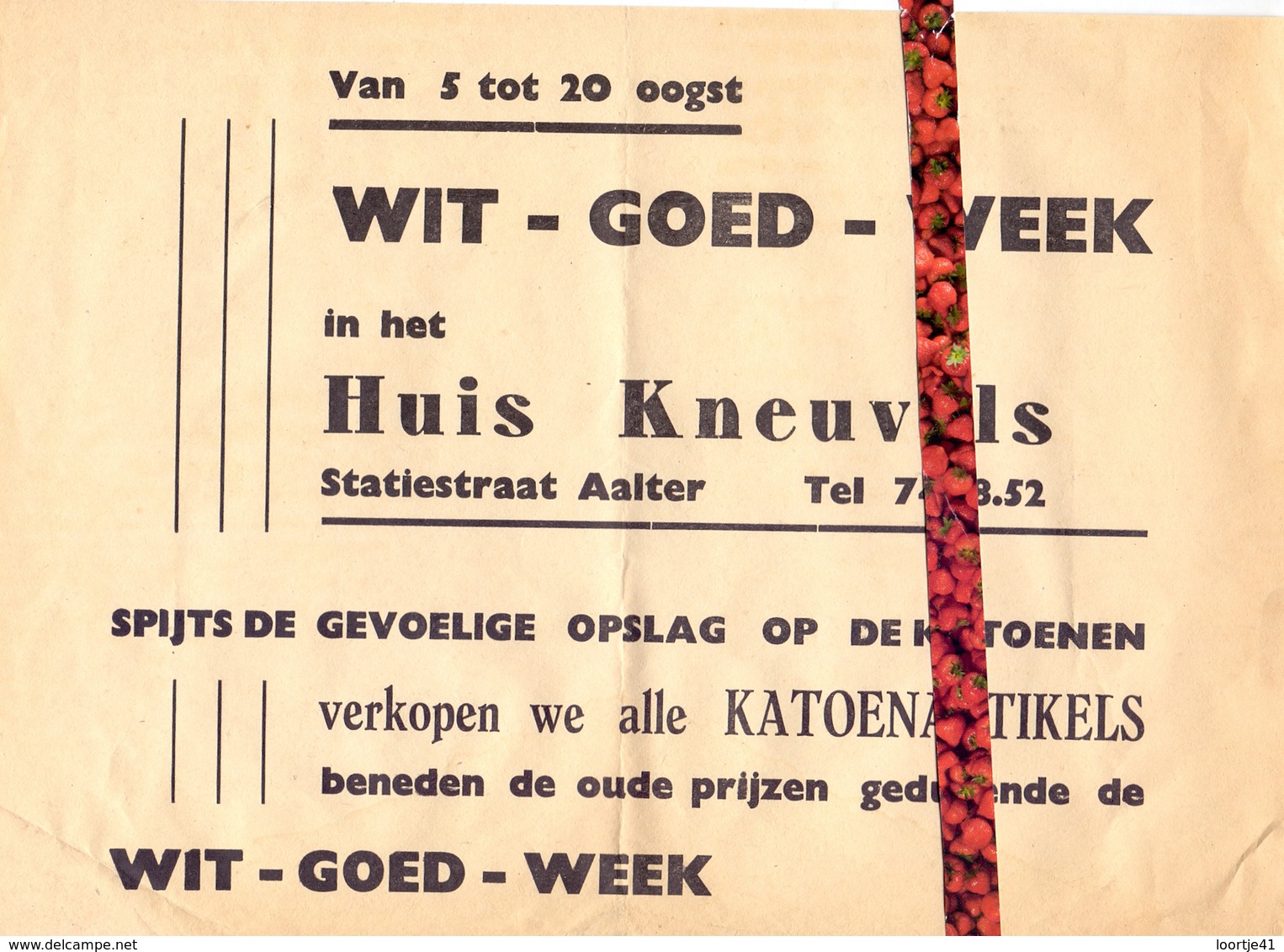 Pub Reclame - Katoenartikels Huis Kneuvels - Aalter Ca 1960 - Publicités