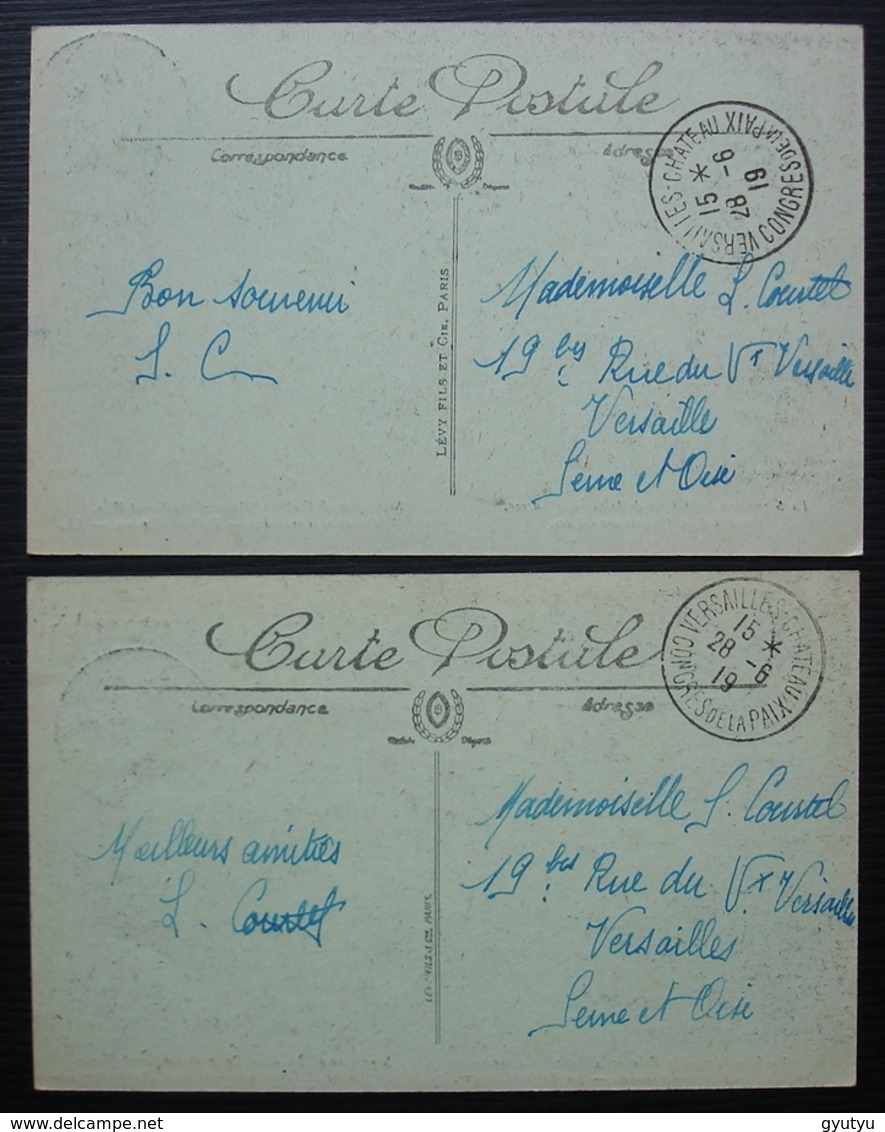 Versailles Cachet Congrès De La Paix 1919, Lot De 2 Cartes, Voir Photos - 1877-1920: Periodo Semi Moderno