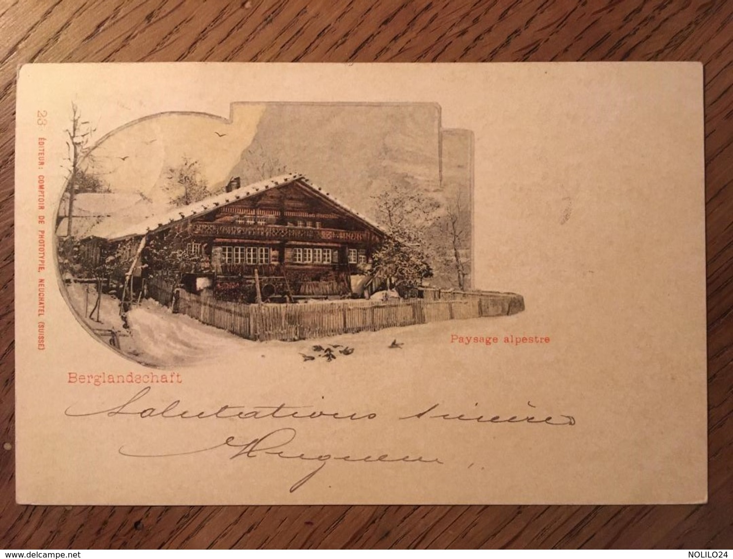 CPA, BERGLANDSCHAFT, Paysage Alpestre, éd Comptoir De Phototypie, Neuchâtel, écrite En 1899, Timbre, Cachet Auvernier - Vernier