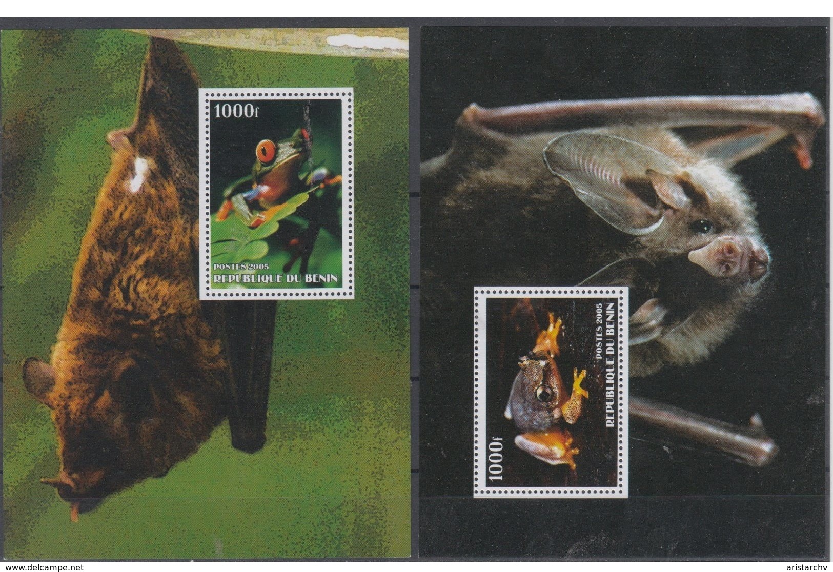 GABON 2005 FROG BAT 4 S/SHEETS - Grenouilles