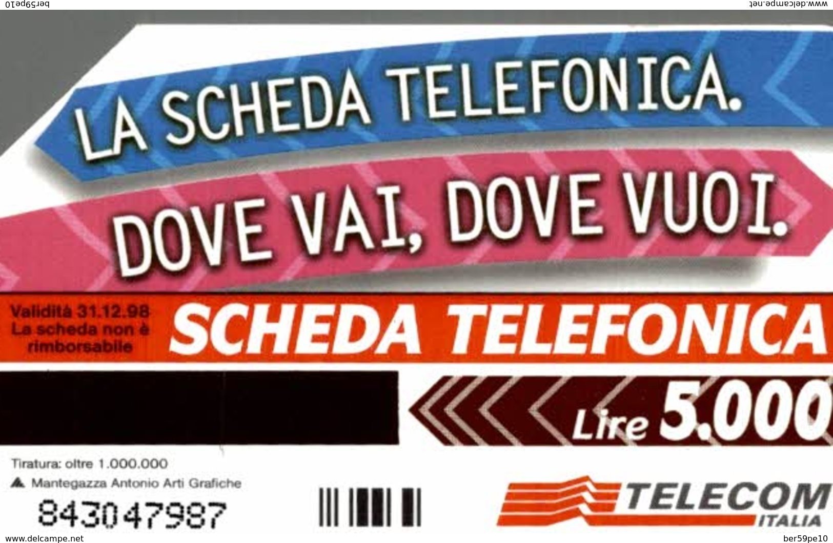 TELECOM ITALIA  LA SCHEDA TELEFONICA LIRE 5.000 - Collezioni