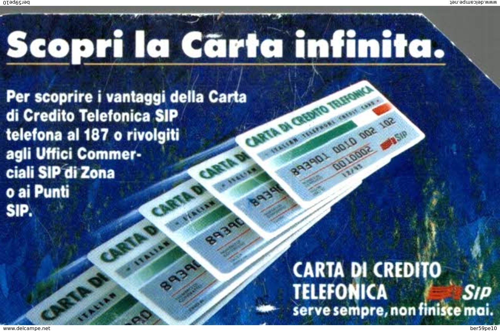 ITALIE CARTA TELEFONICA SCOPRI LA CARTA INFINITA  LIRE 5.000 - Verzamelingen
