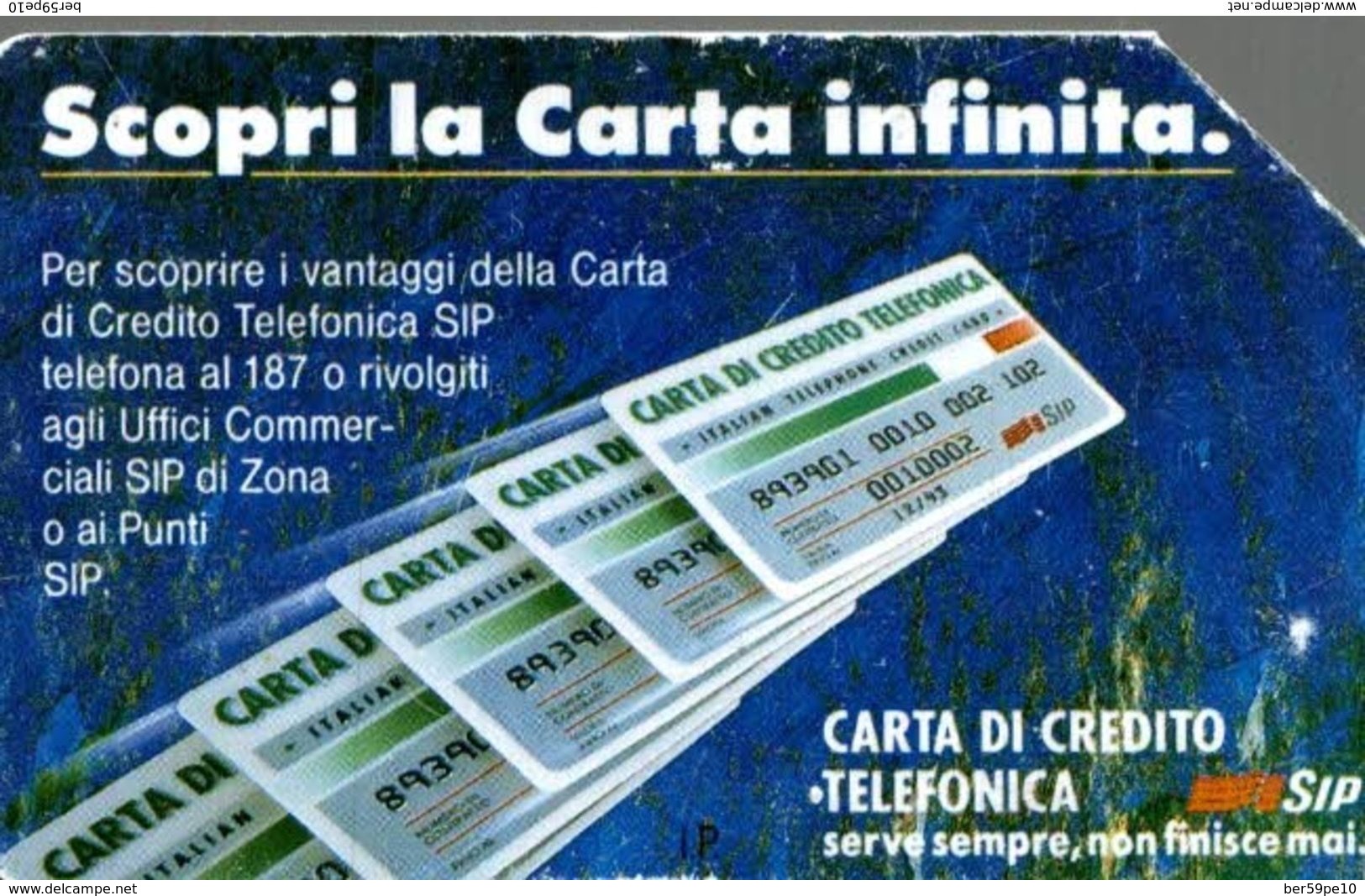 ITALIE CARTA TELEFONICA SCOPRI LA CARTA INFINITA  LIRE 10.000 - [4] Collections