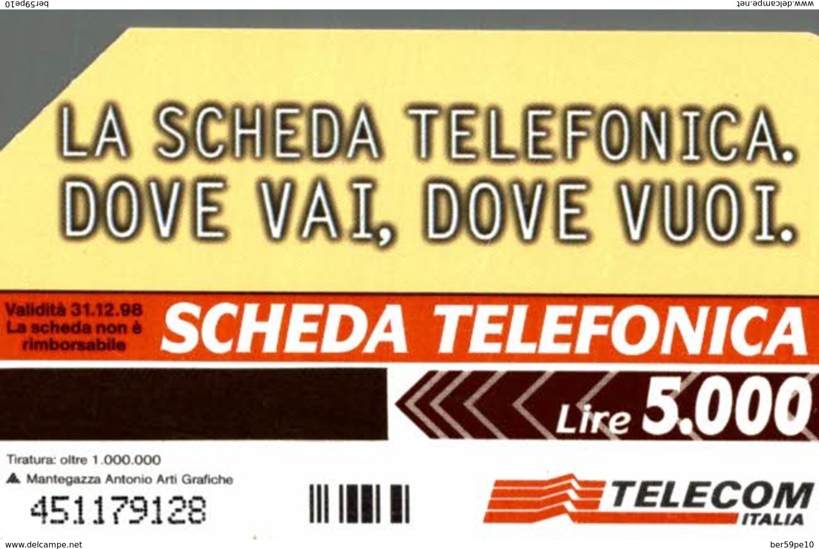 TELECOM ITALIA LA SCHEDA TELEFONICA LIRE 5.000 - Collezioni