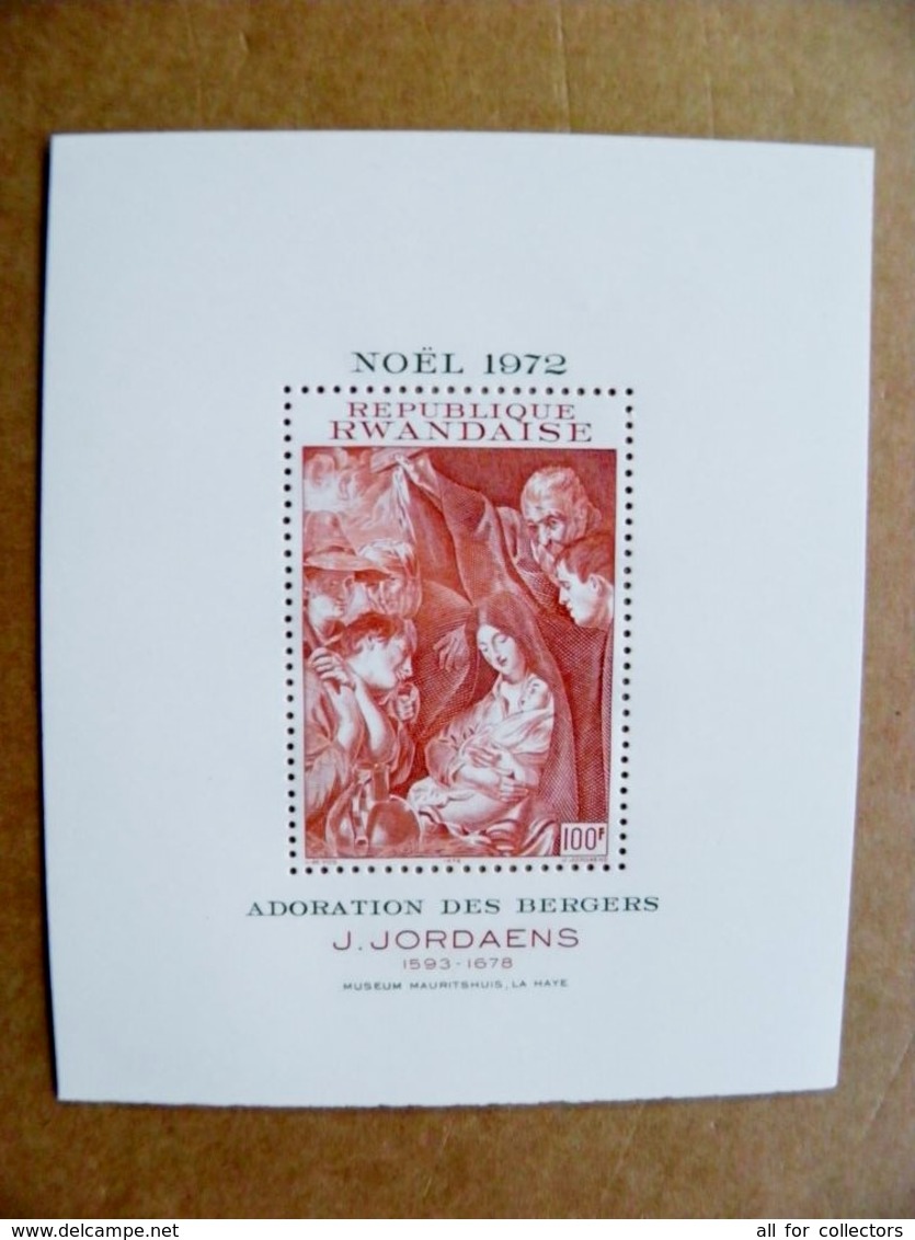 M/s 1972 Rwanda Noel Christmas Art Jordaens - Unused Stamps