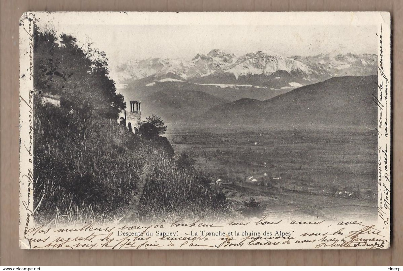 CPA 38 - LA TRONCHE - Descente Du Sappey - La Tronche Et La Chaîne Des Alpes - TB PLAN Vallée + Jolie Oblitération 1905 - La Tronche