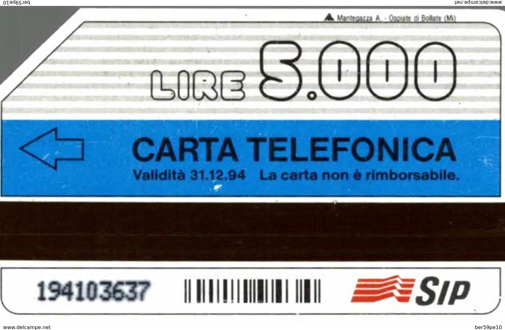 ITALIE CARTA TELEFONICA SE TI GIRA DI COLPIRE LIRE 5.000 - [4] Collections