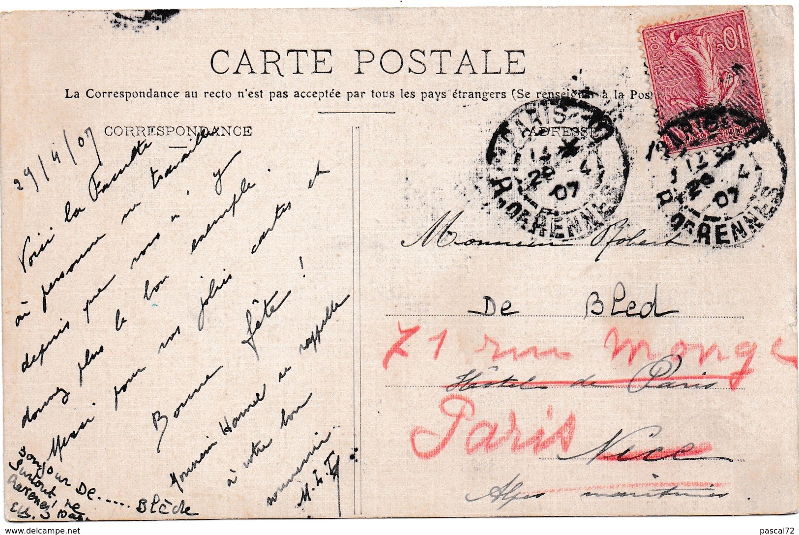 CPA Animée PARIS Rue St Jacques Entrée Faculté De Droit Circulé 1907 - Distretto: 05