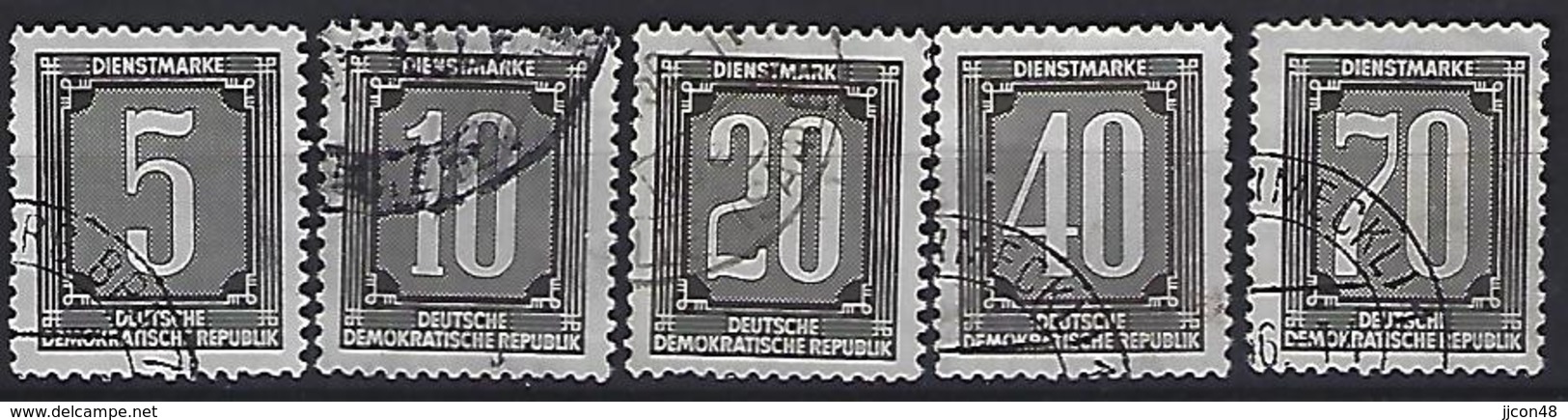 Germany (DDR) 1956 Dienstmarken B (o) Mi.1-5 - Afgestempeld