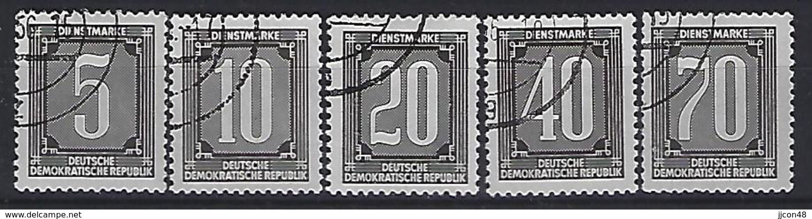 Germany (DDR) 1956 Dienstmarken B (o) Mi.1-5 - Used