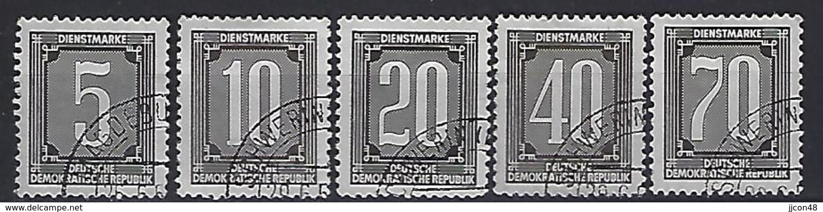 Germany (DDR) 1956 Dienstmarken B (o) Mi.1-5 - Oblitérés