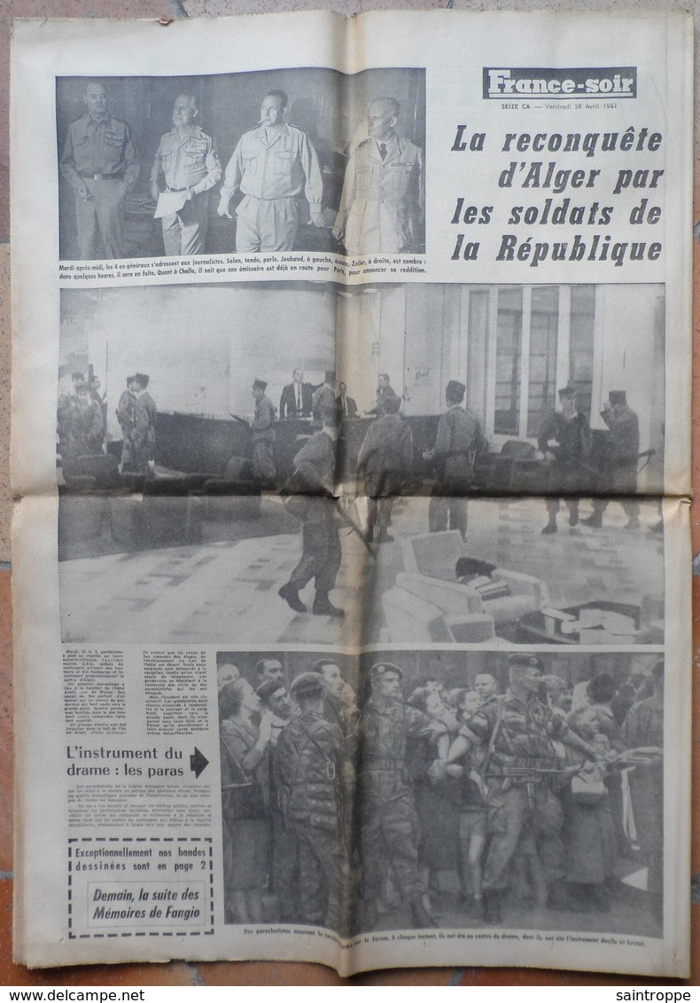 1961.Récit complet du Putsch.Franceville(Calvados) pose 1° pierre.Beaumont-sur-Oise,cambriolage.Premier film de TINTIN.