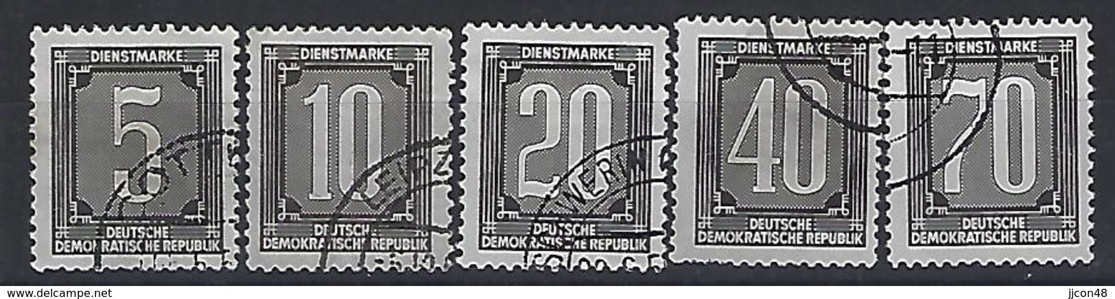 Germany (DDR) 1956 Dienstmarken B (o) Mi.1-5 - Afgestempeld