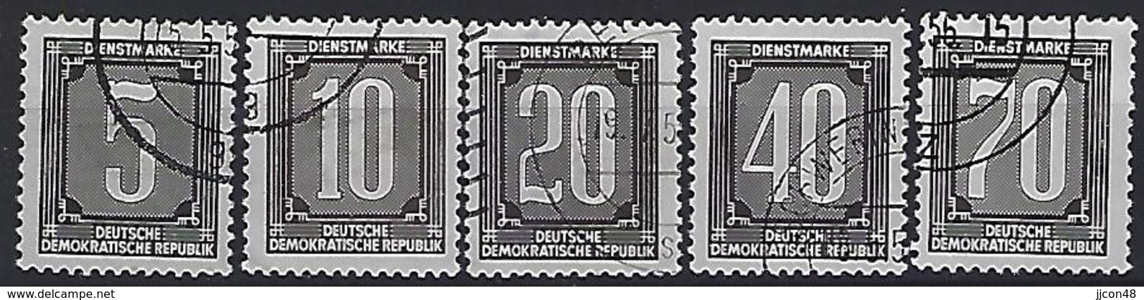 Germany (DDR) 1956 Dienstmarken B (o) Mi.1-5 - Oblitérés