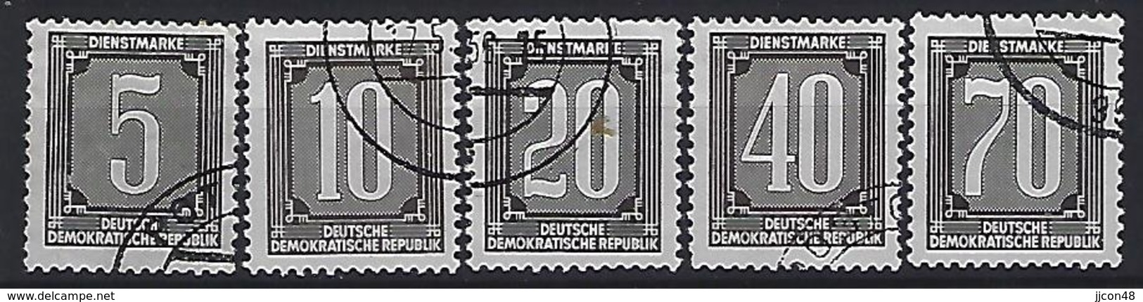 Germany (DDR) 1956 Dienstmarken B (o) Mi.1-5 - Oblitérés