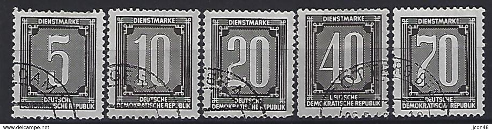 Germany (DDR) 1956 Dienstmarken B (o) Mi.1-5 - Gebraucht